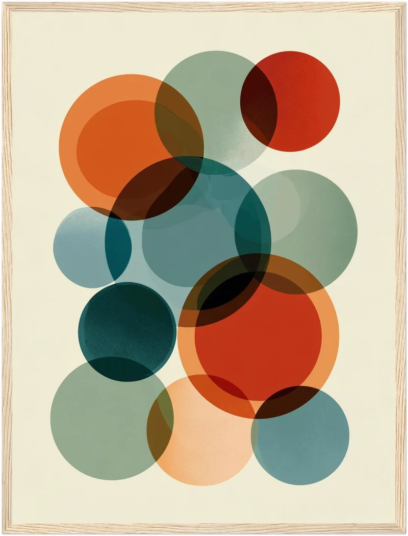 Retro Kreise in Bewegung Poster