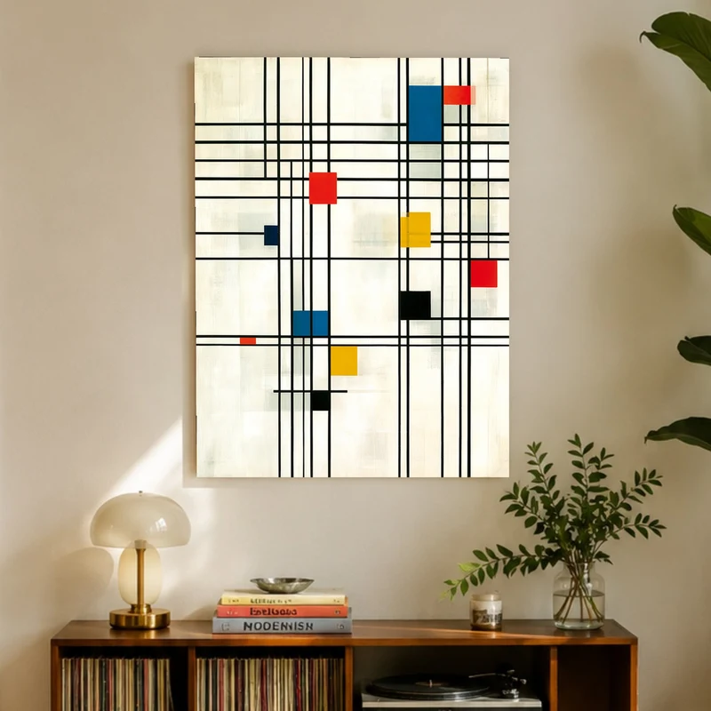 Retro Raster in Primärfarben Leinwand