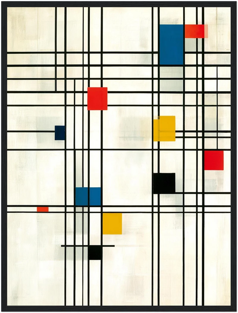 Retro Raster in Primärfarben Poster