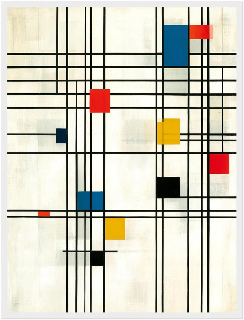 Retro Raster in Primärfarben Poster