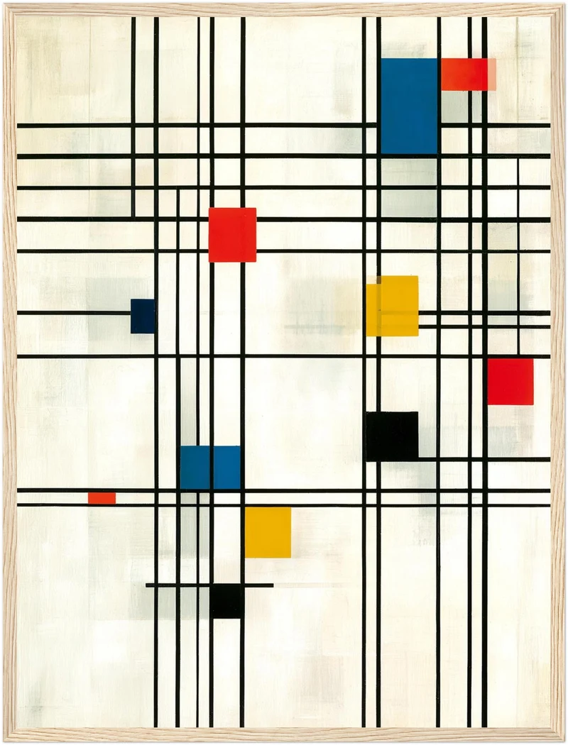 Retro Raster in Primärfarben Poster