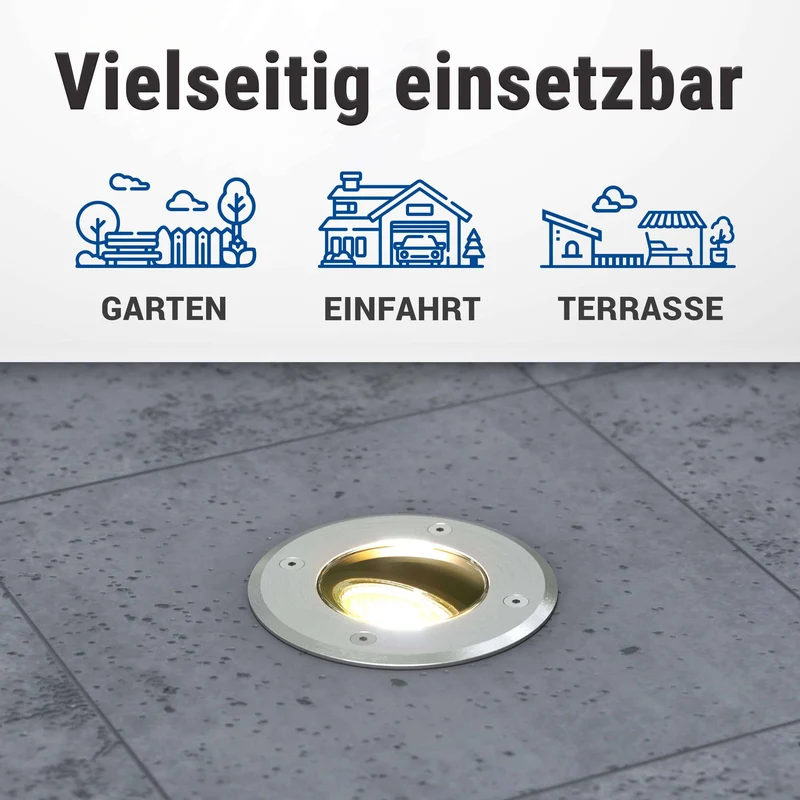 LED Bodenstrahler schwenkbar rund IP67 inkl. 3W GU10 230V