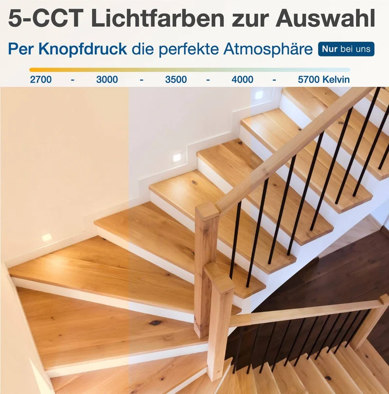 Wandeinbauleuchte - LED Treppenbeleuchtung Line in Weiß - 230V 1,5W CCT