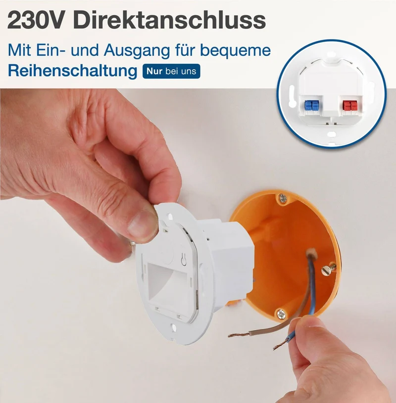 Wandeinbauleuchte - LED Treppenbeleuchtung Blob in Schwarz rund - 230V 1,5W CCT