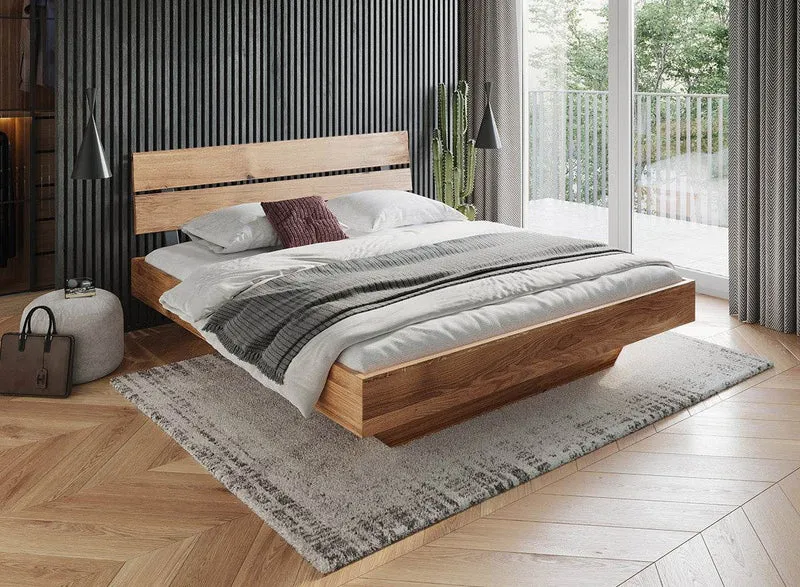 Modernes Bett aus massiver Eiche | Doppelbett Toretta