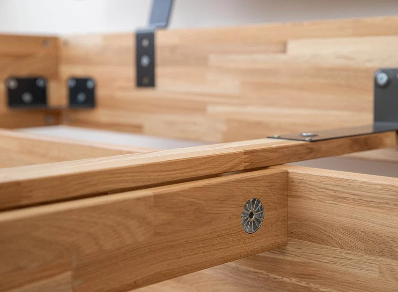 Modernes Bett aus massiver Eiche | Doppelbett Toretta