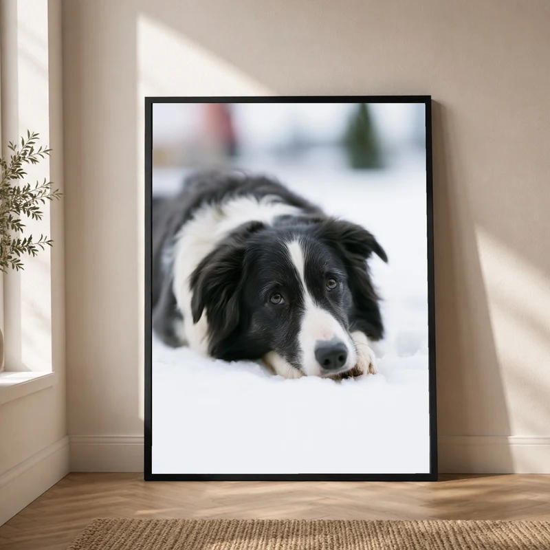 Border Collie im Schnee Poster