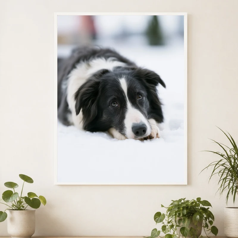 Border Collie im Schnee Poster