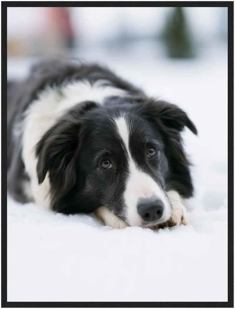 Border Collie im Schnee Poster