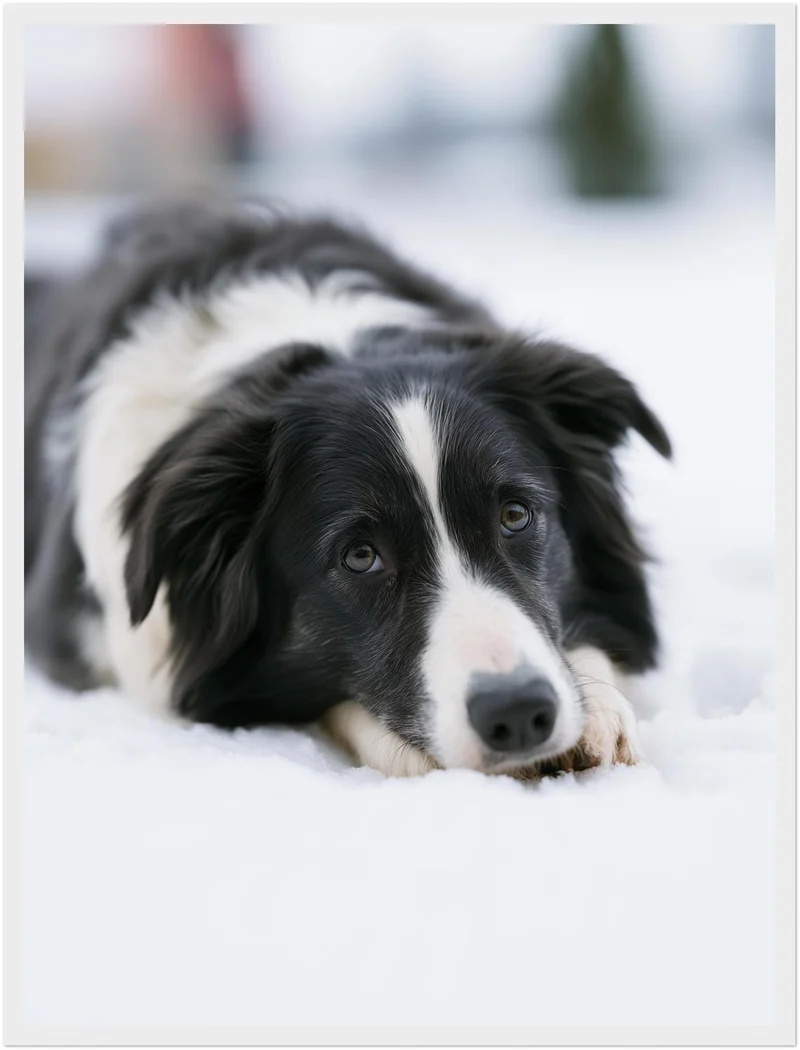 Border Collie im Schnee Poster