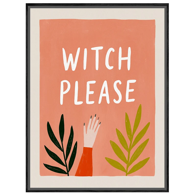 Witch Please Handgeste Leinwand