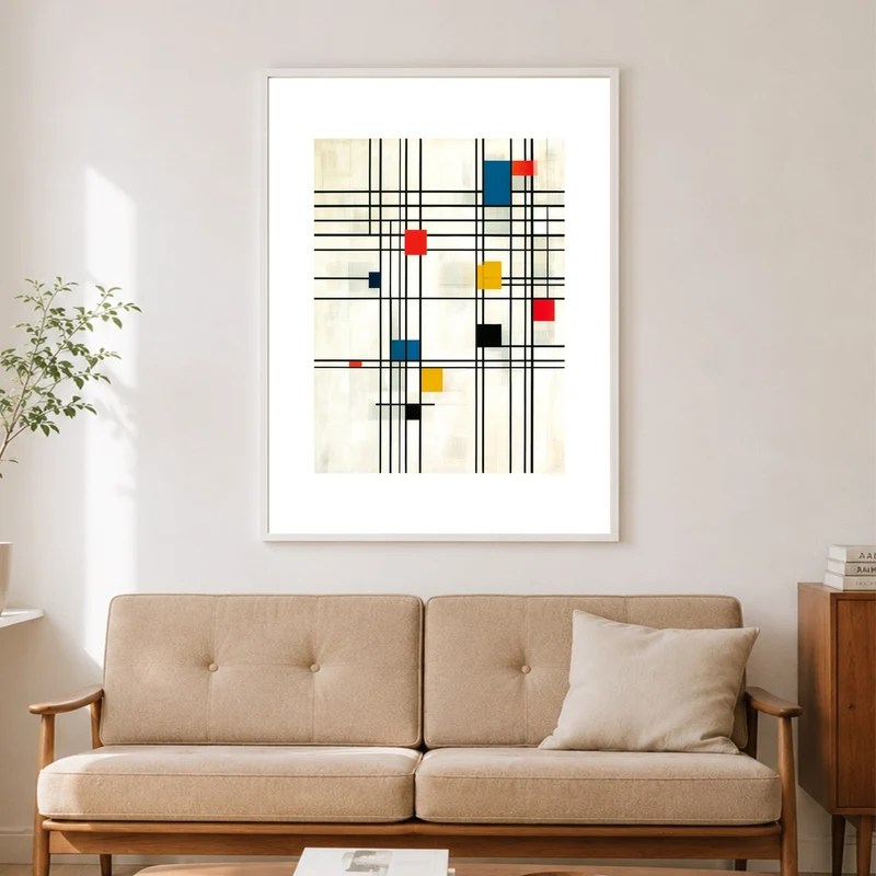 Raster in Primärfarben Poster