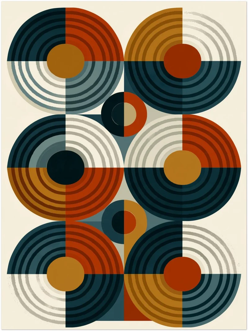 Retro Kreise im Rhythmus Poster