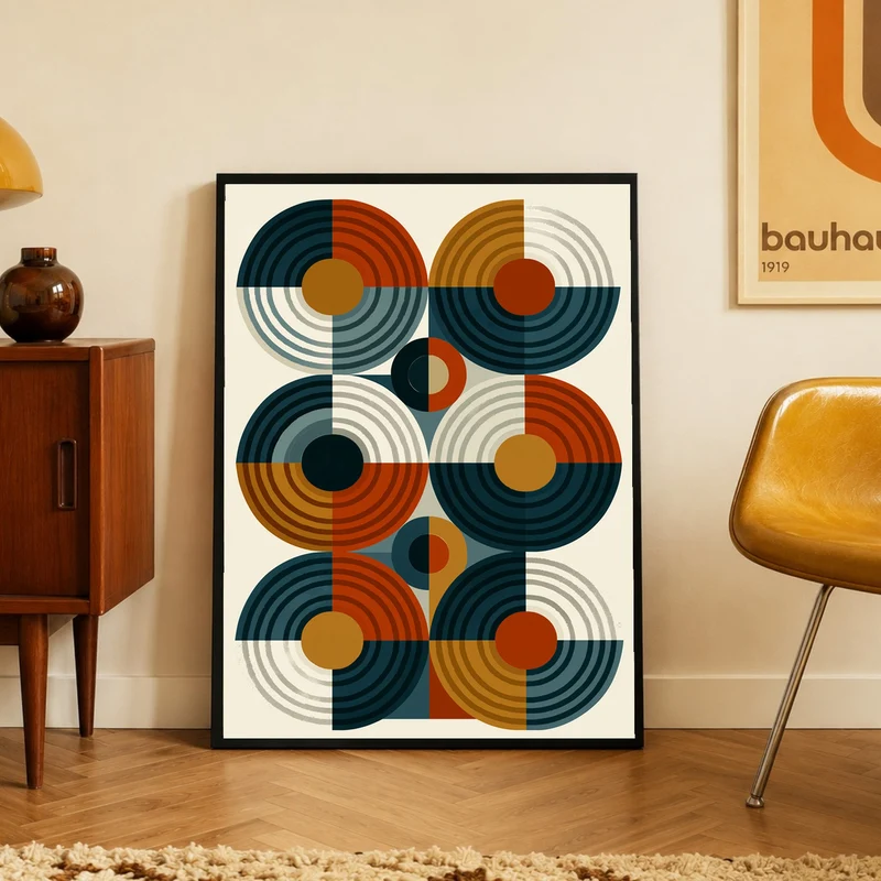 Retro Kreise im Rhythmus Poster