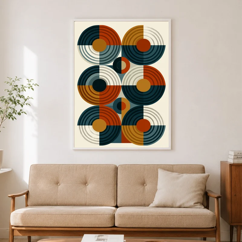 Retro Kreise im Rhythmus Poster