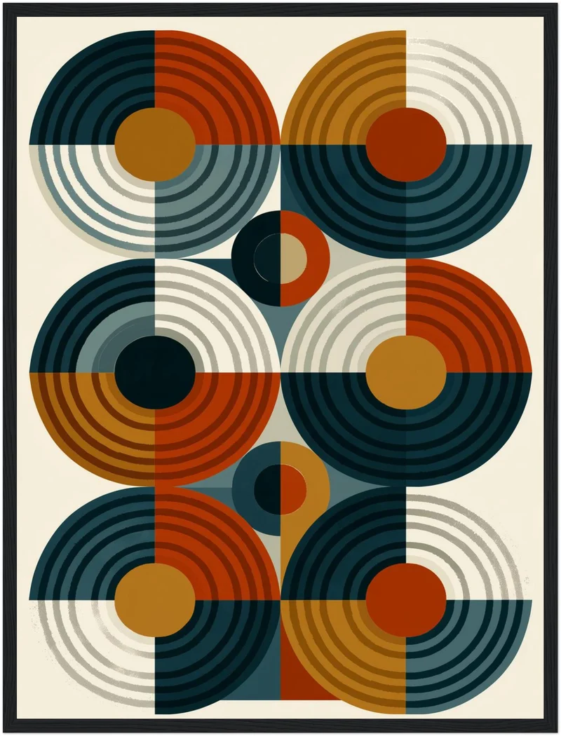 Retro Kreise im Rhythmus Poster