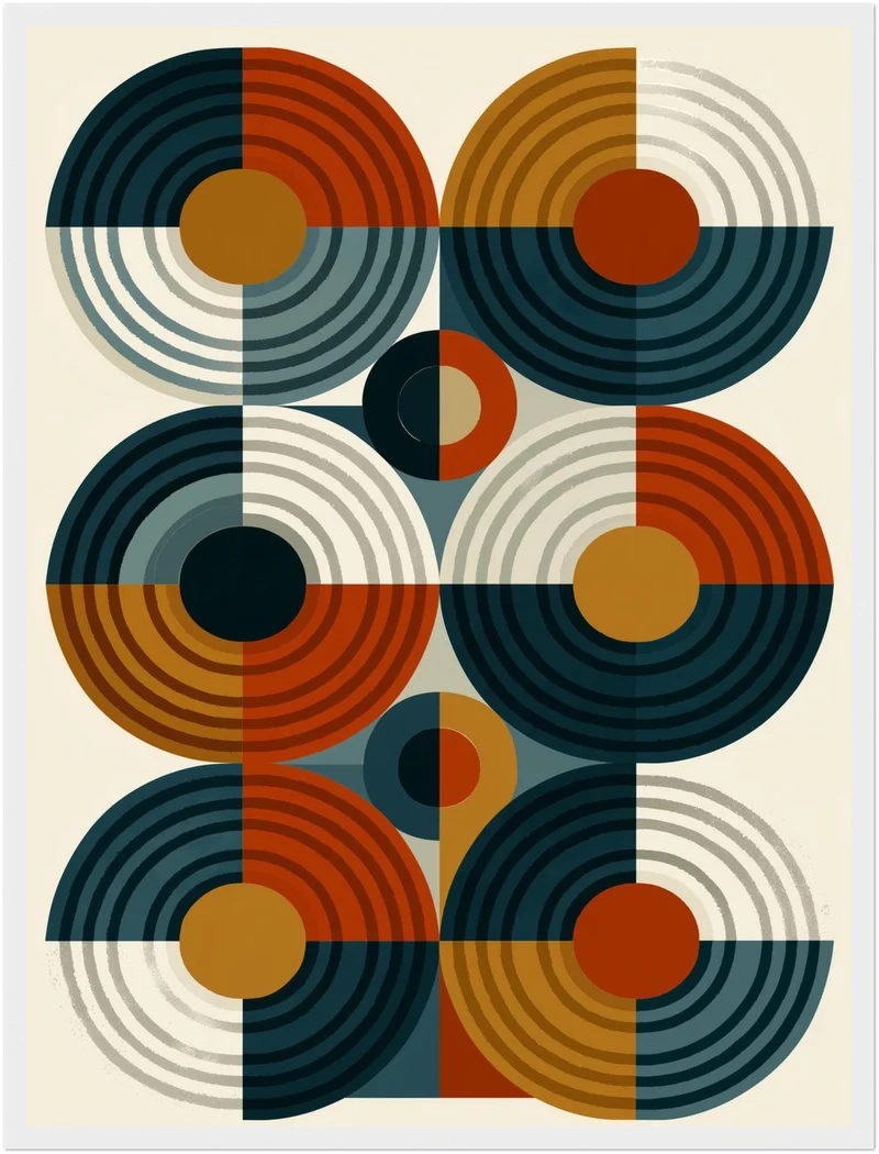 Retro Kreise im Rhythmus Poster