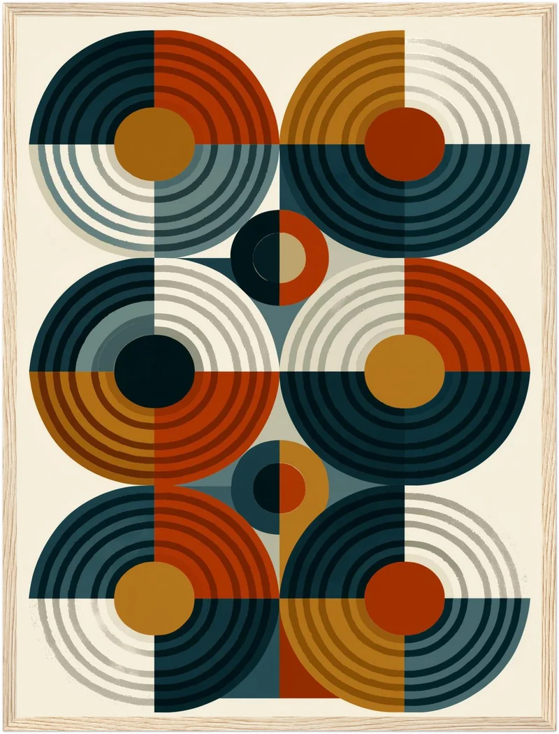 Retro Kreise im Rhythmus Poster