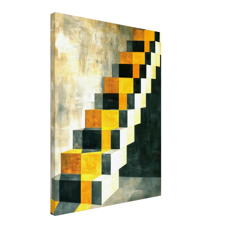 Goldene Treppe Retro Leinwand