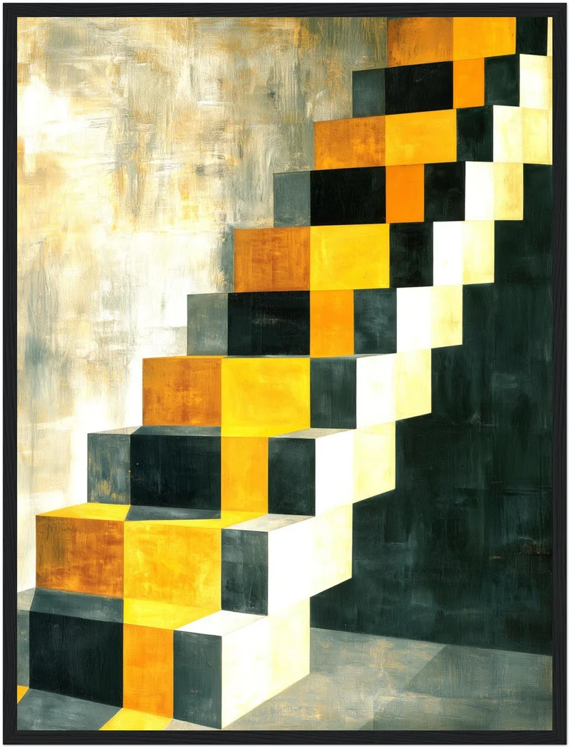 Goldene Treppe Retro Poster