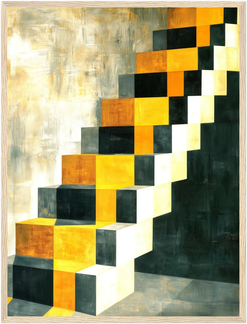 Goldene Treppe Retro Poster