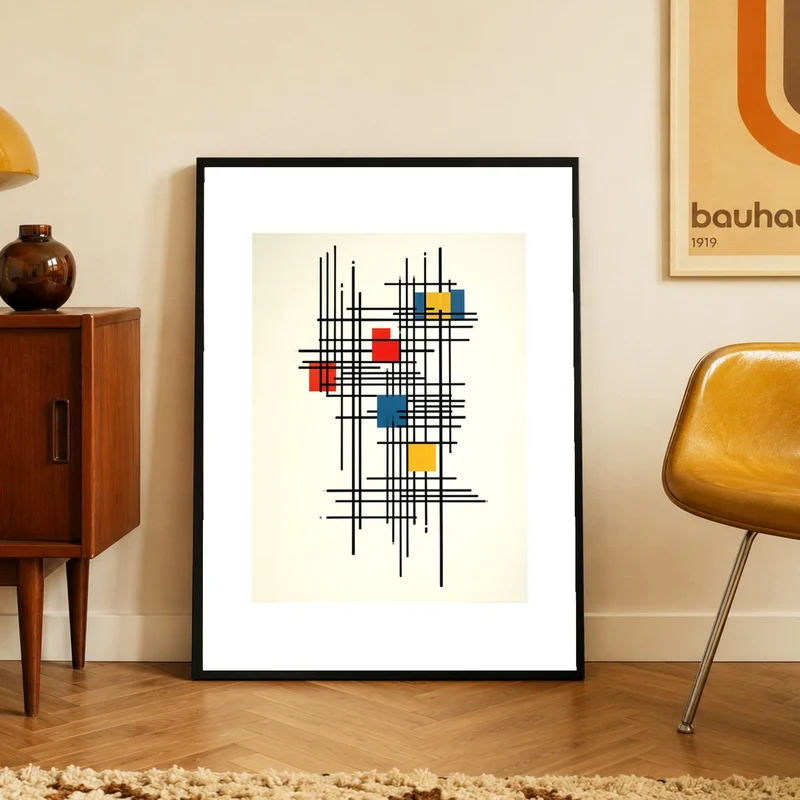 Rotes Gitter im Gleichgewicht Poster