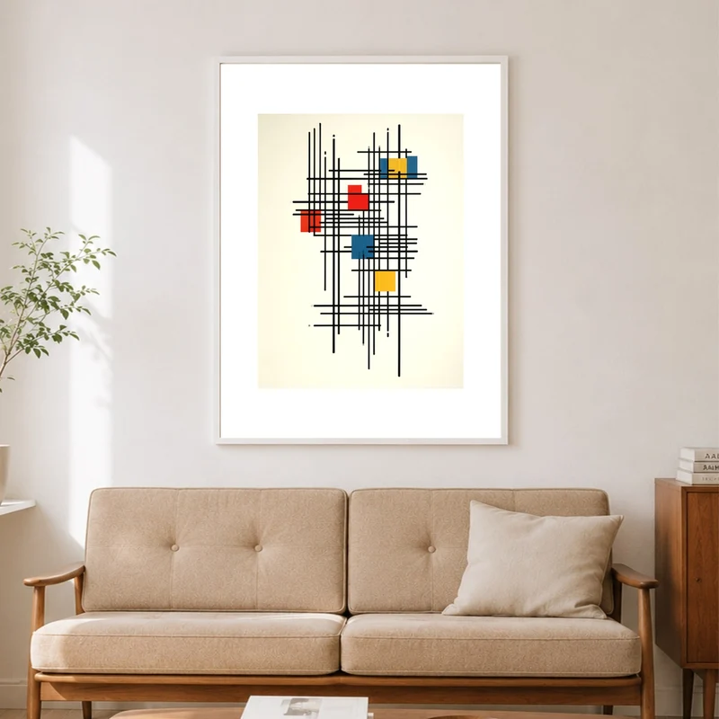 Rotes Gitter im Gleichgewicht Poster