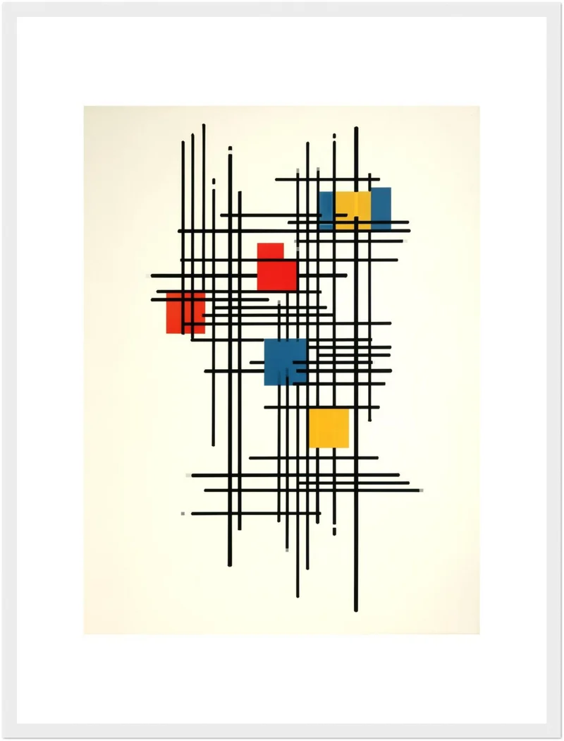 Rotes Gitter im Gleichgewicht Poster