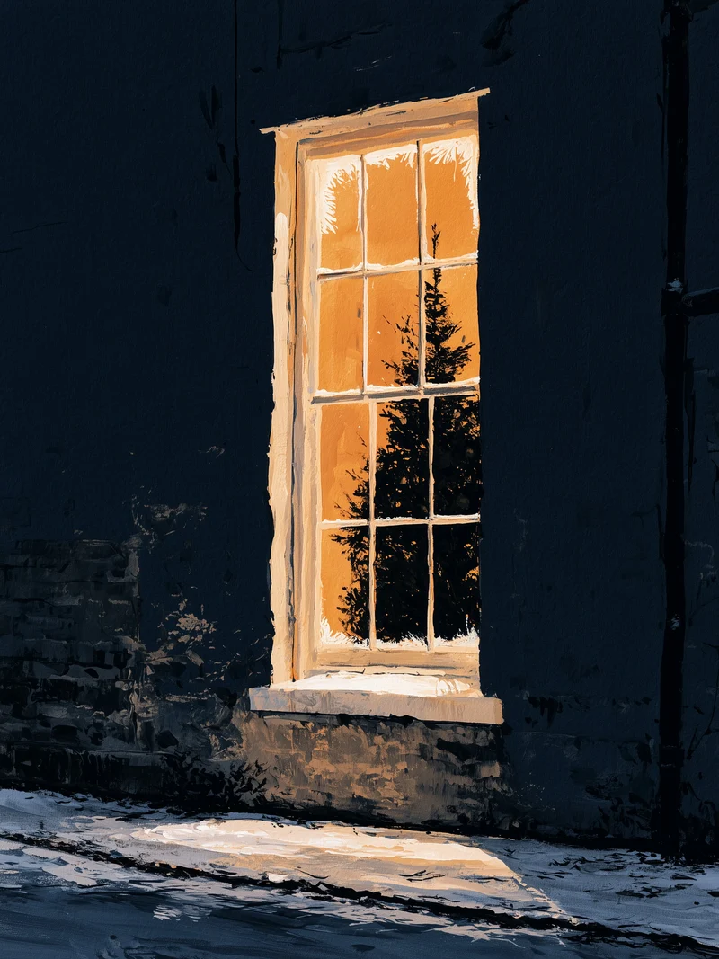 Warmes Licht im Winter Leinwand