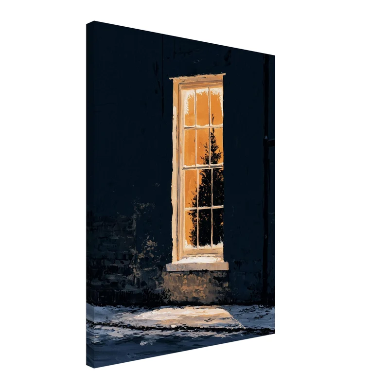 Warmes Licht im Winter Leinwand