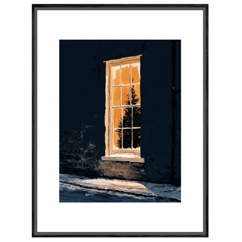 Warmes Licht im Winter Leinwand