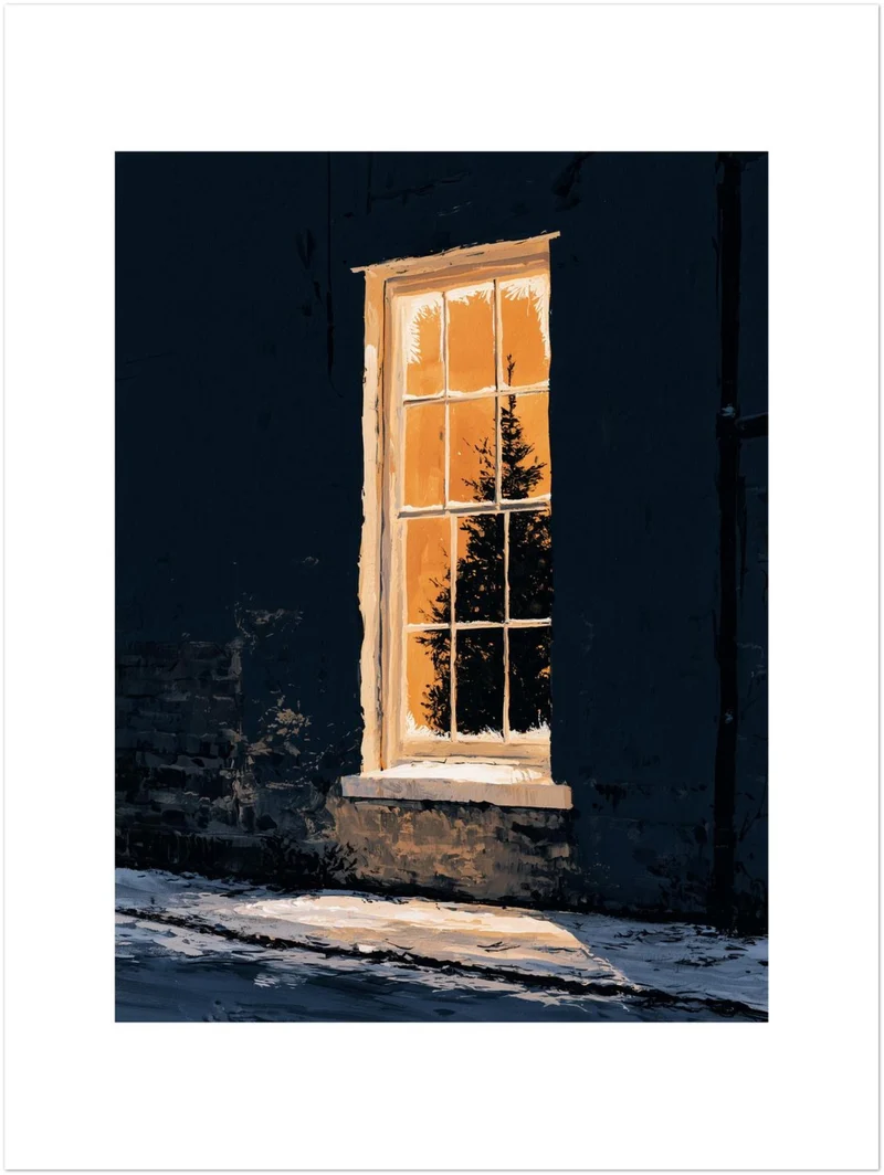Warmes Licht im Winter Poster