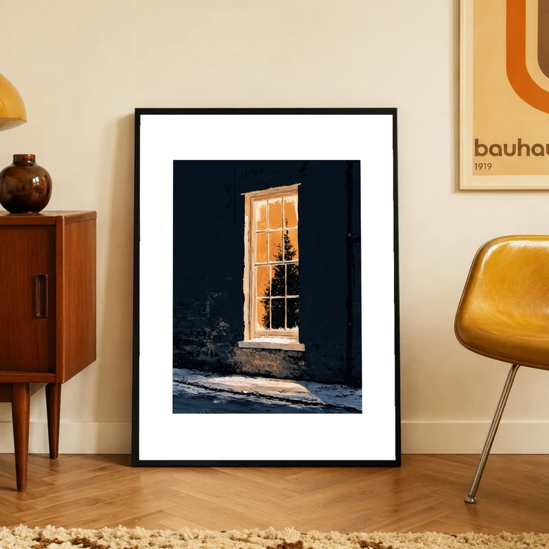 Warmes Licht im Winter Poster