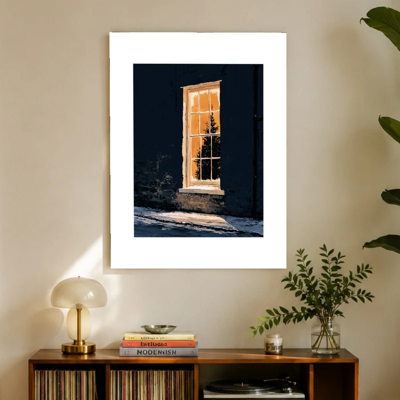 Warmes Licht im Winter Poster