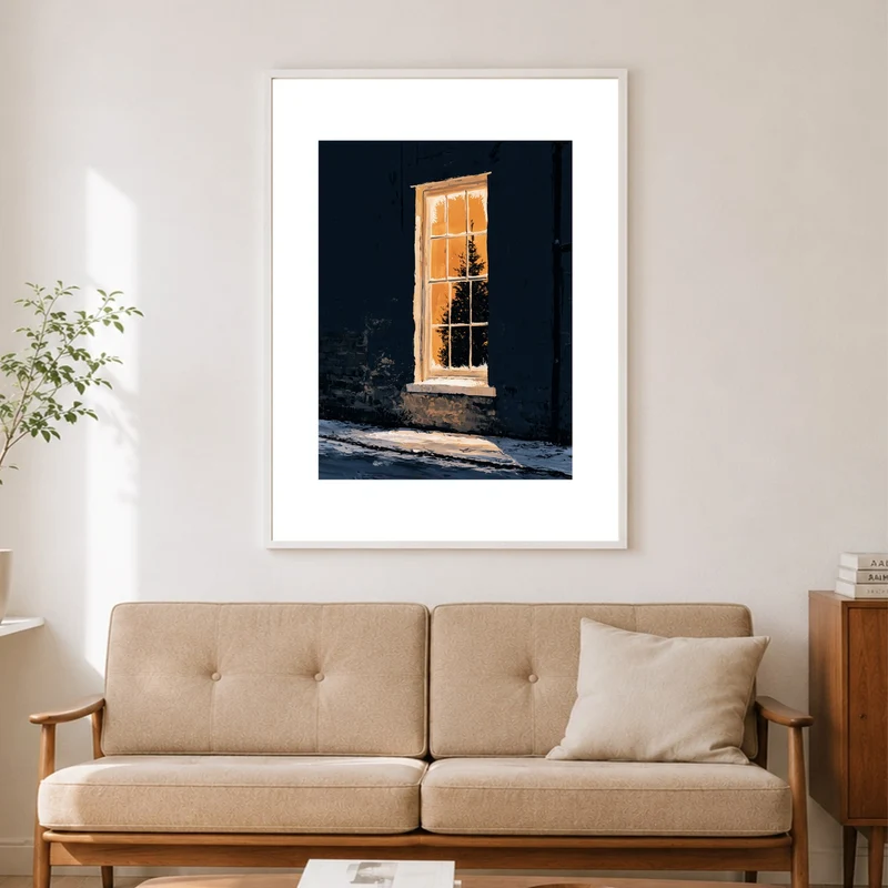 Warmes Licht im Winter Poster