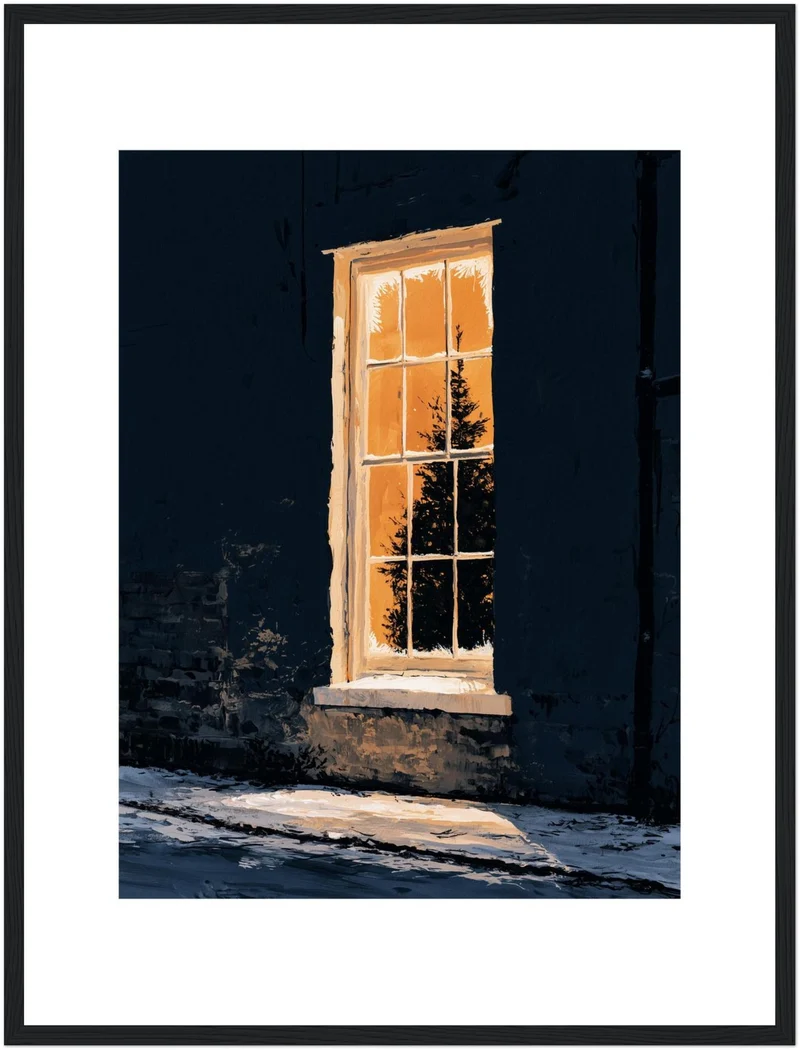 Warmes Licht im Winter Poster