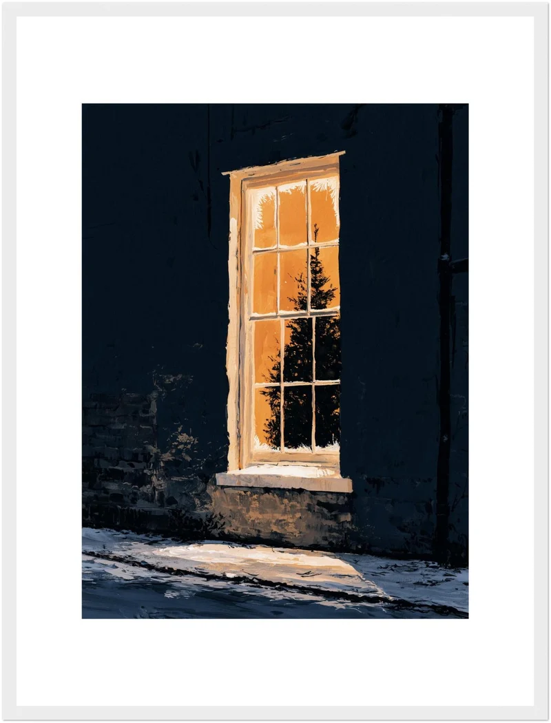 Warmes Licht im Winter Poster