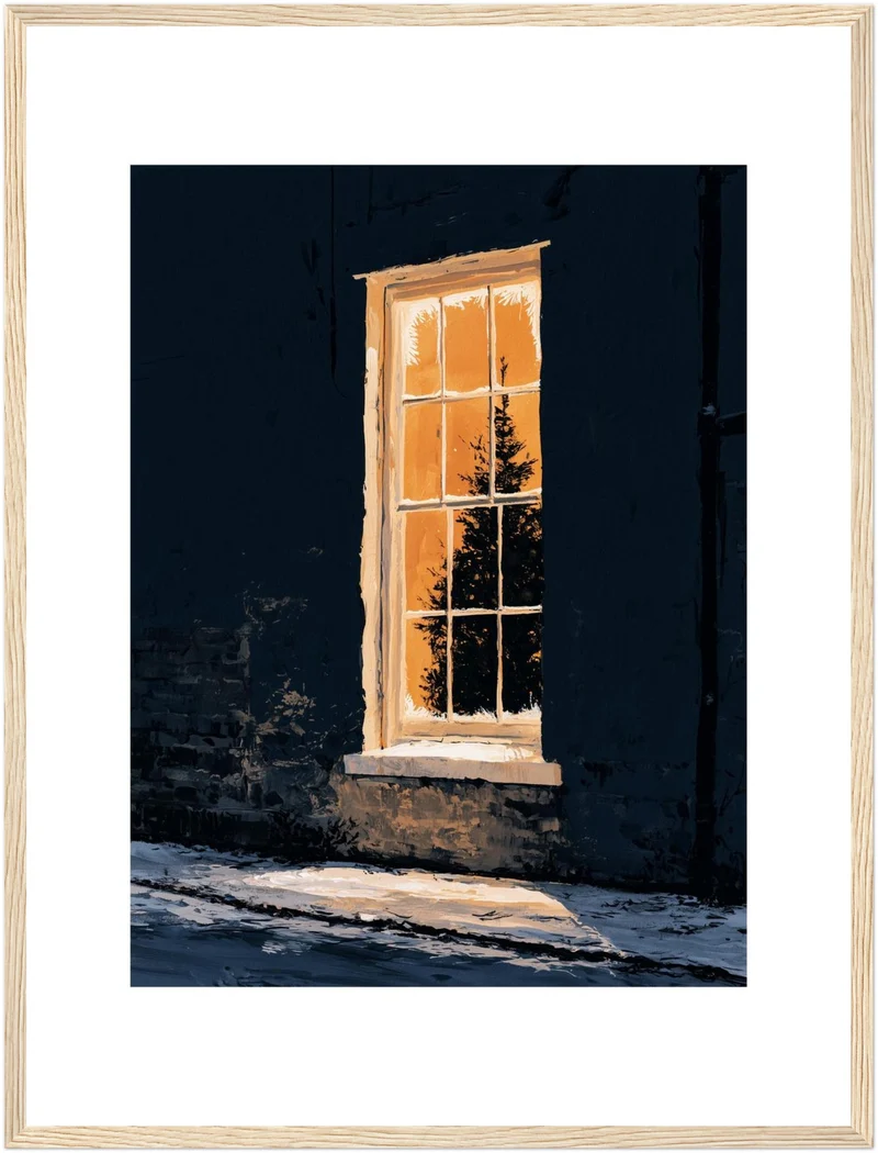Warmes Licht im Winter Poster