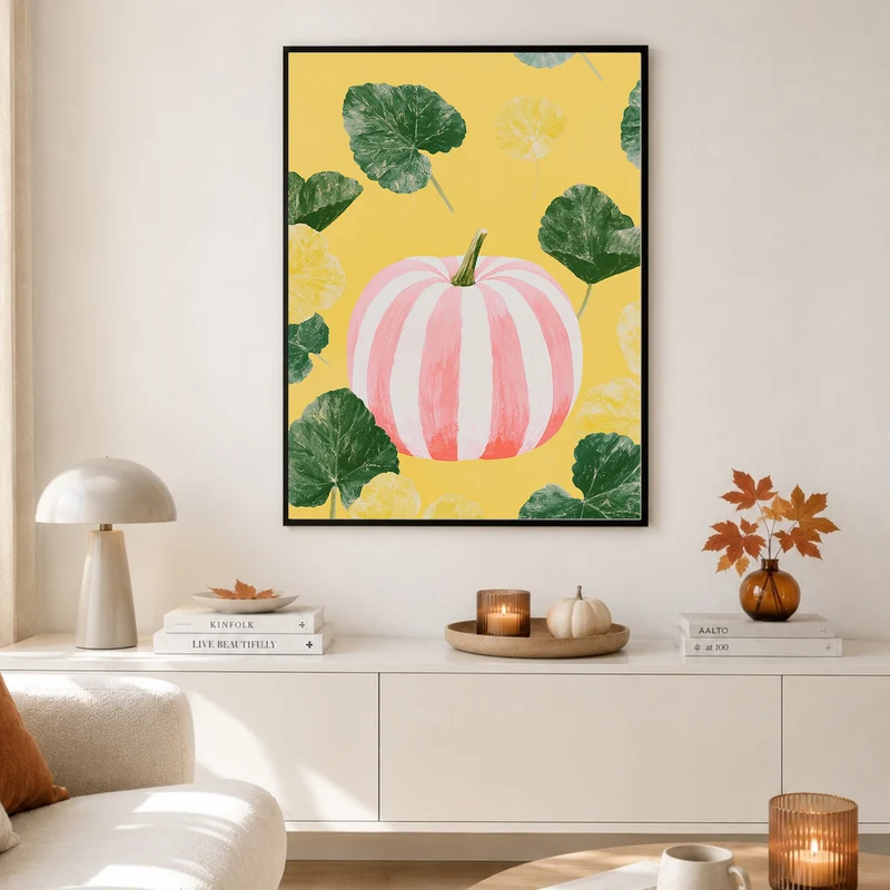 Gestreifte Kürbis Sommerlaune Poster