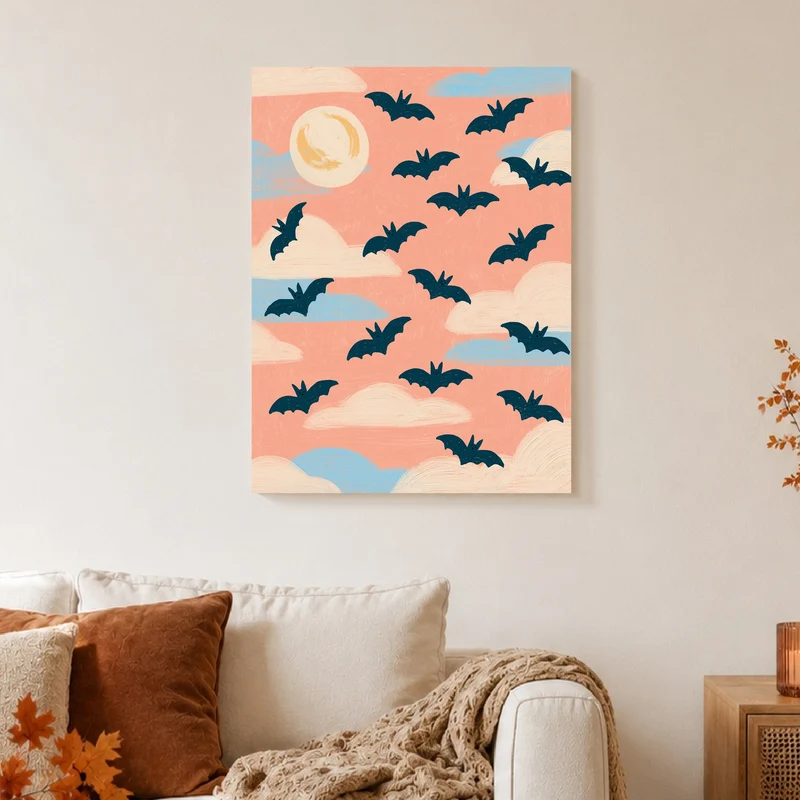 Halloween Fledermäuse Rosa Poster