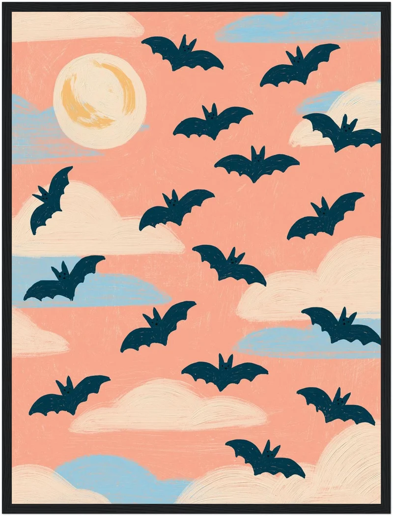 Halloween Fledermäuse Rosa Poster