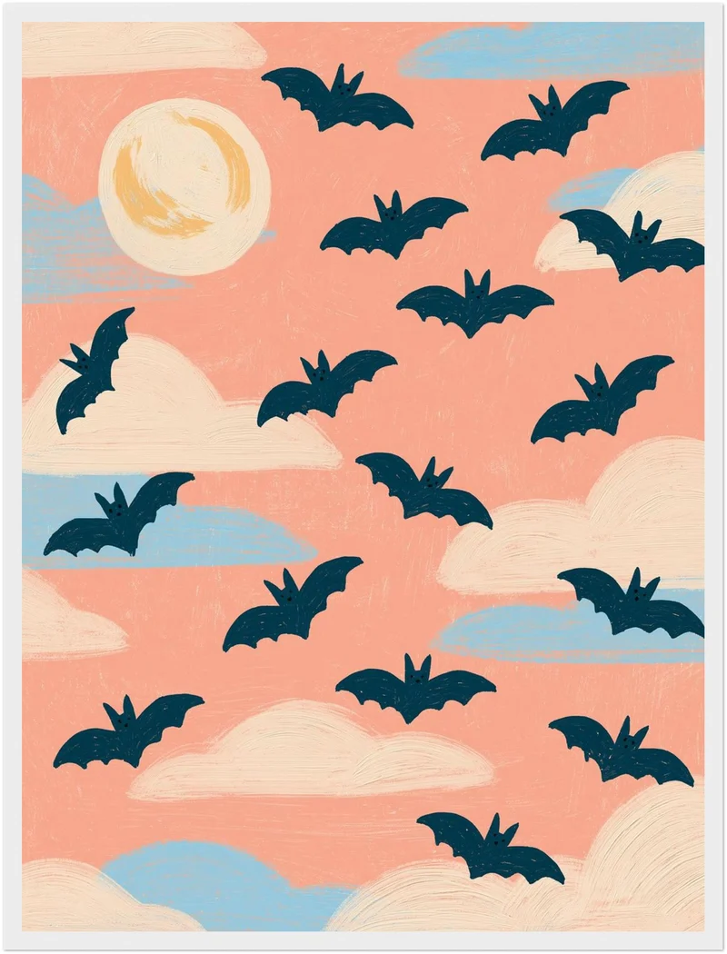 Halloween Fledermäuse Rosa Poster