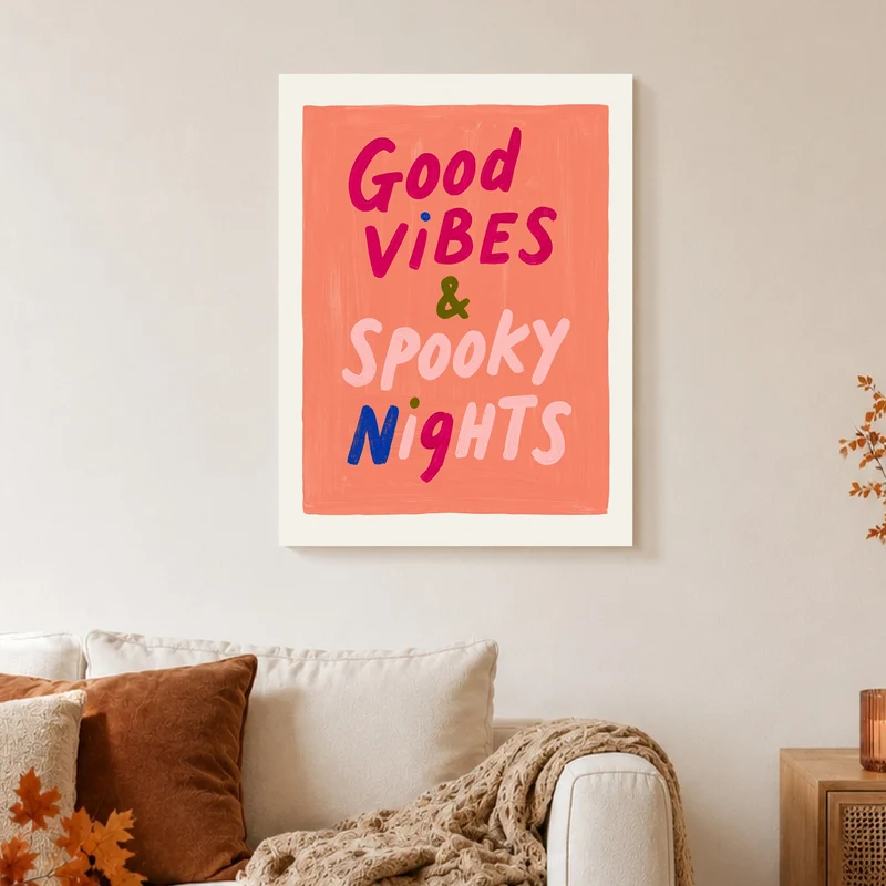 Gute Vibes Spooky Nights Leinwand