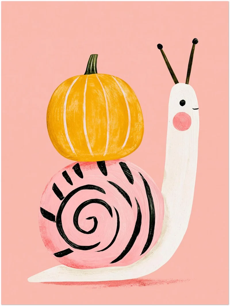 Schnecke mit Kürbis Leinwand