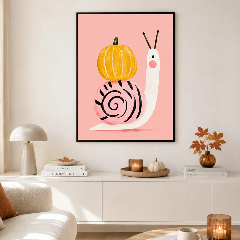 Schnecke mit Kürbis Poster