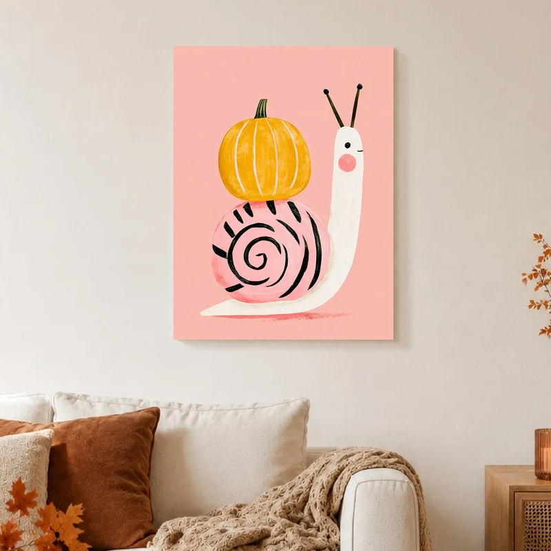 Schnecke mit Kürbis Poster