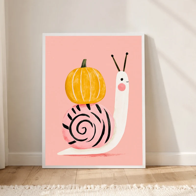 Schnecke mit Kürbis Poster