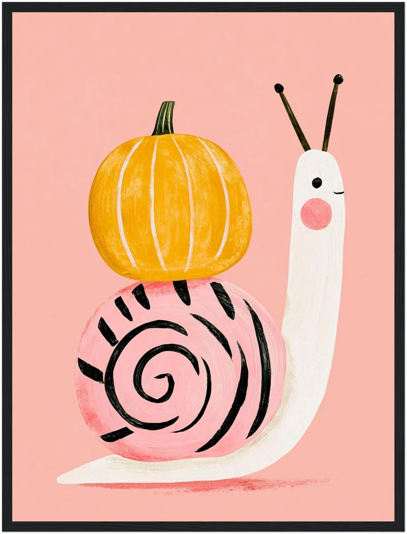 Schnecke mit Kürbis Poster