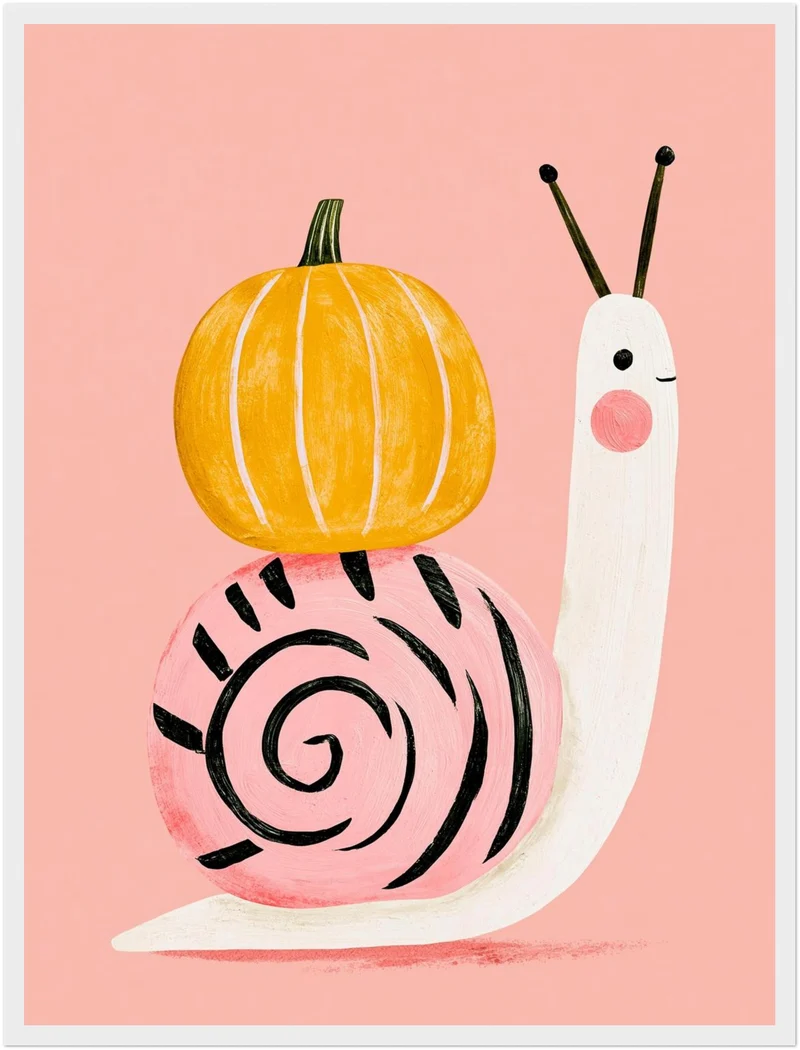 Schnecke mit Kürbis Poster