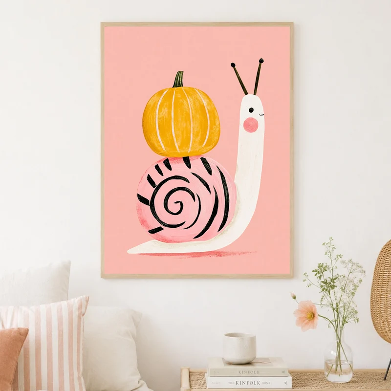 Schnecke mit Kürbis Poster